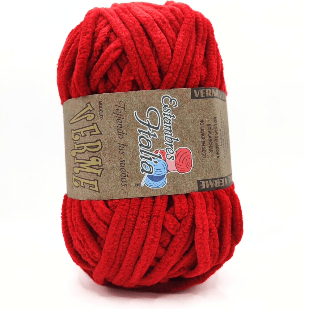 estambre chenille verme