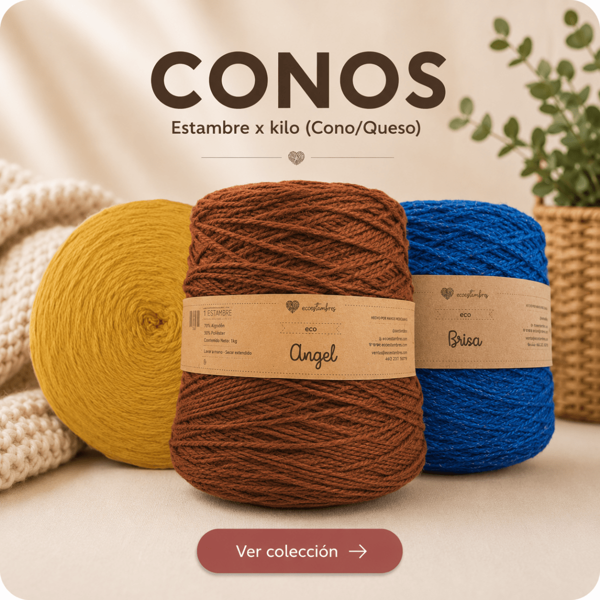 Estambre x kilo (Cono/Queso) - Ecoestambres