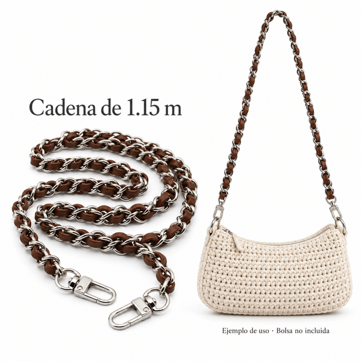 cadena elegante para bolsas tejidas