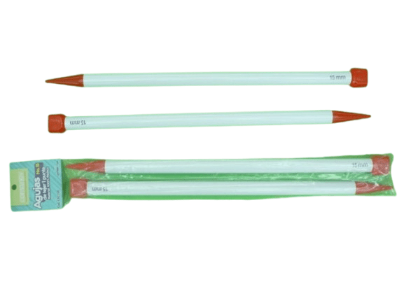 dos agujas de plastico 35cm