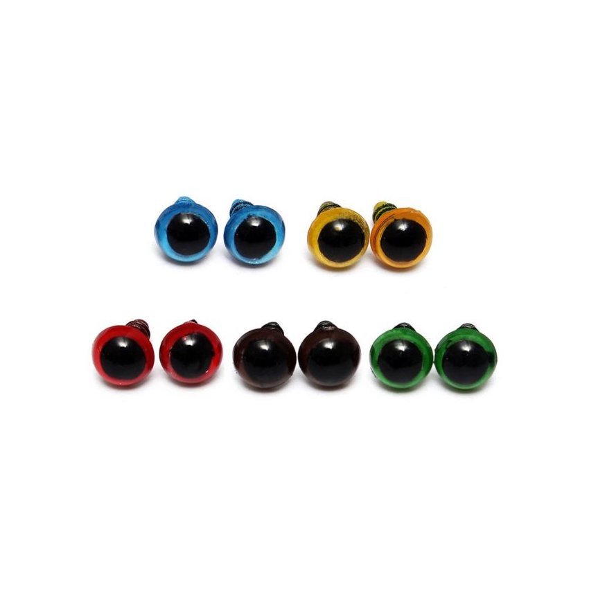 ojos de seguridad para amigurumis de colores 8mm 30 piezas