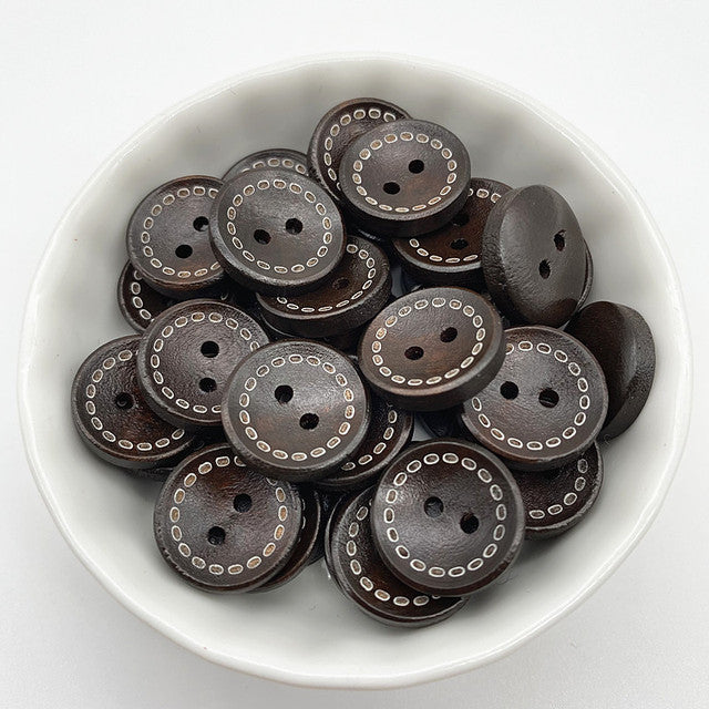 botones de madera varios estilos de 15 mm 30 piezas – Ecoestambres
