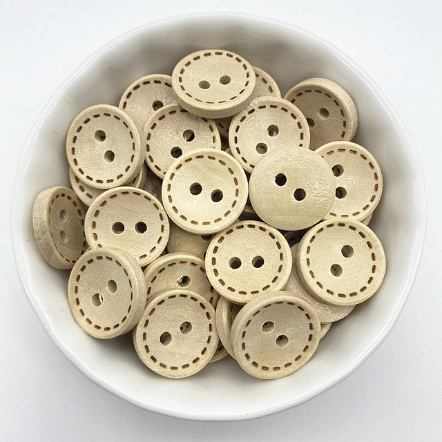 Botones madera 3-5-7 cm blancos - 30 unidades - RETIF
